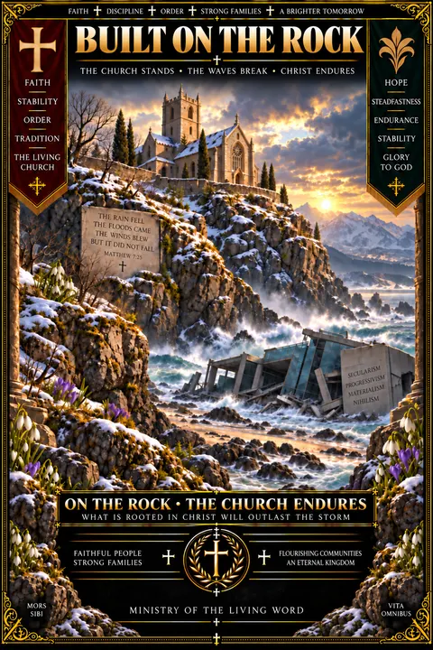 Built on the Rock: The Church stands. The waves break. Christ endures.